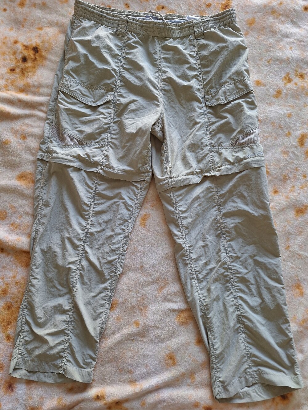 Columbia PFG Convertible Pants Mens XL Tan Khaki Hiking Fishing Shorts 34x28
